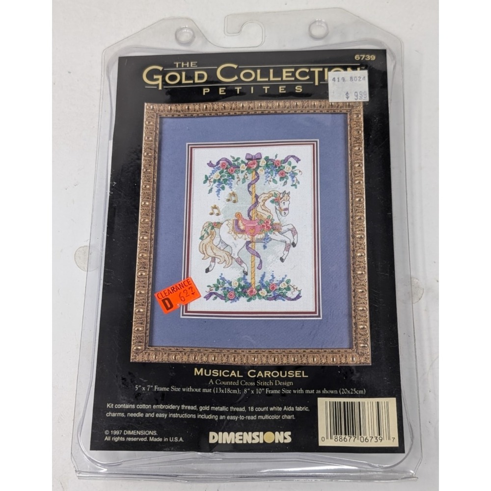 Dimensions Gold Collection Petites 6739 Musical Carousel Horse Cross Stitch Kit